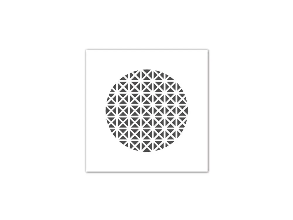 Weißes Designgitter mit geometrischem Muster, das eine strukturierte Oberfläche zeigt. Produkt von Fränkische, geeignet für verschiedene Anwendungen in der Raumgestaltung.